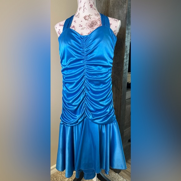 2 / $20. Blue Silk Le Chateau Dress - Picture 1 of 1